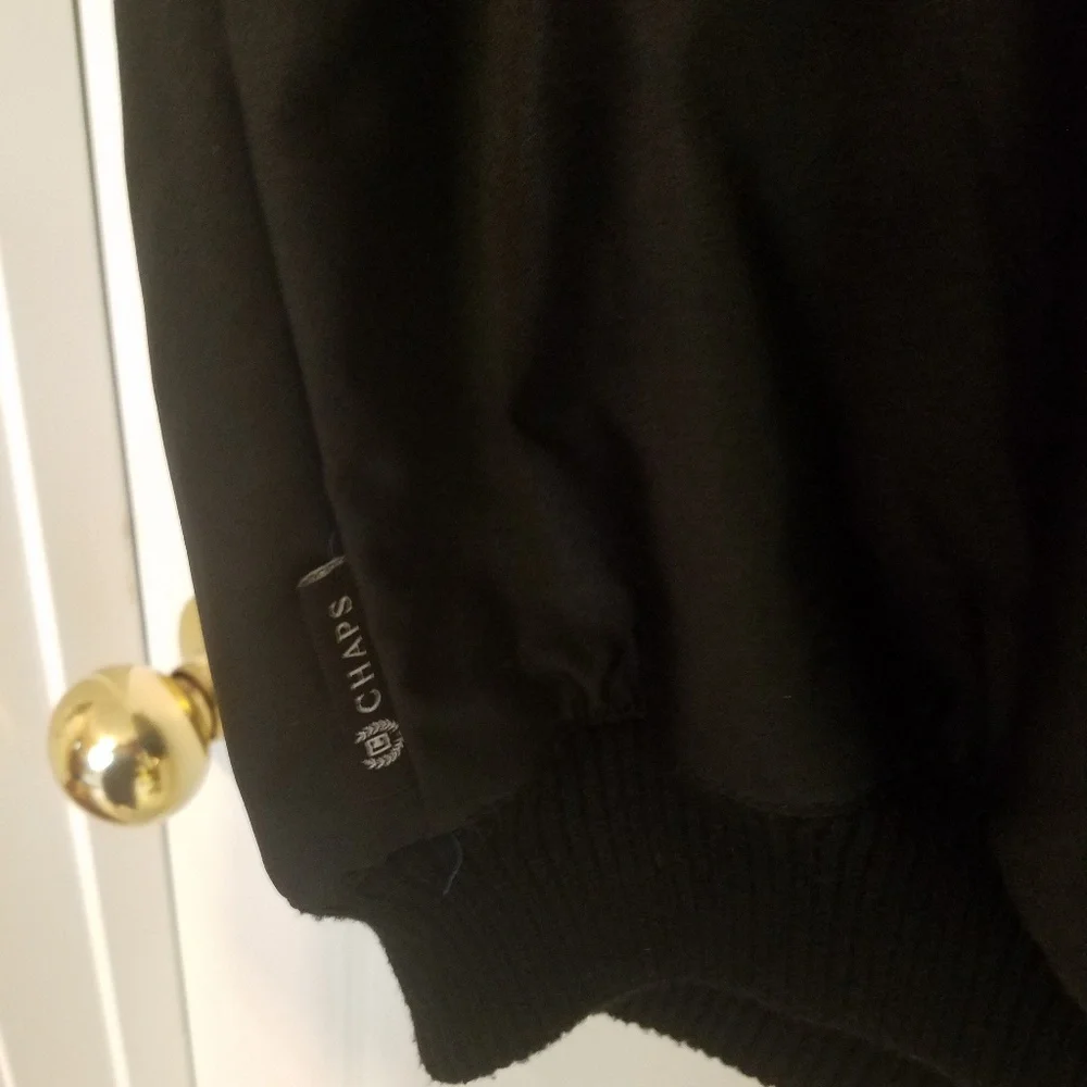 Chaps Medium Vest Black Zip Up Outerwear with 2 Zip Pockets Puffer